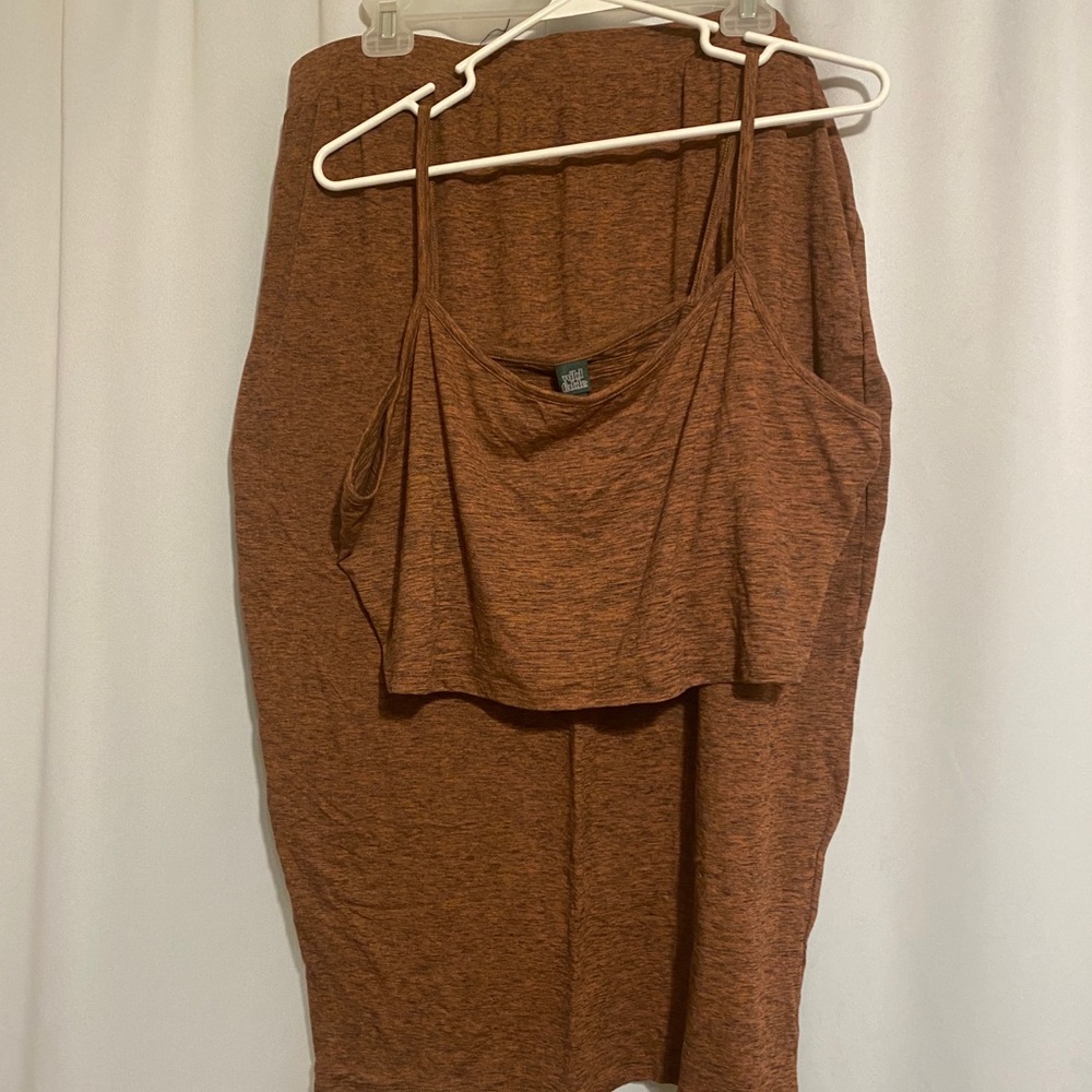 Skirt and crop top outfit